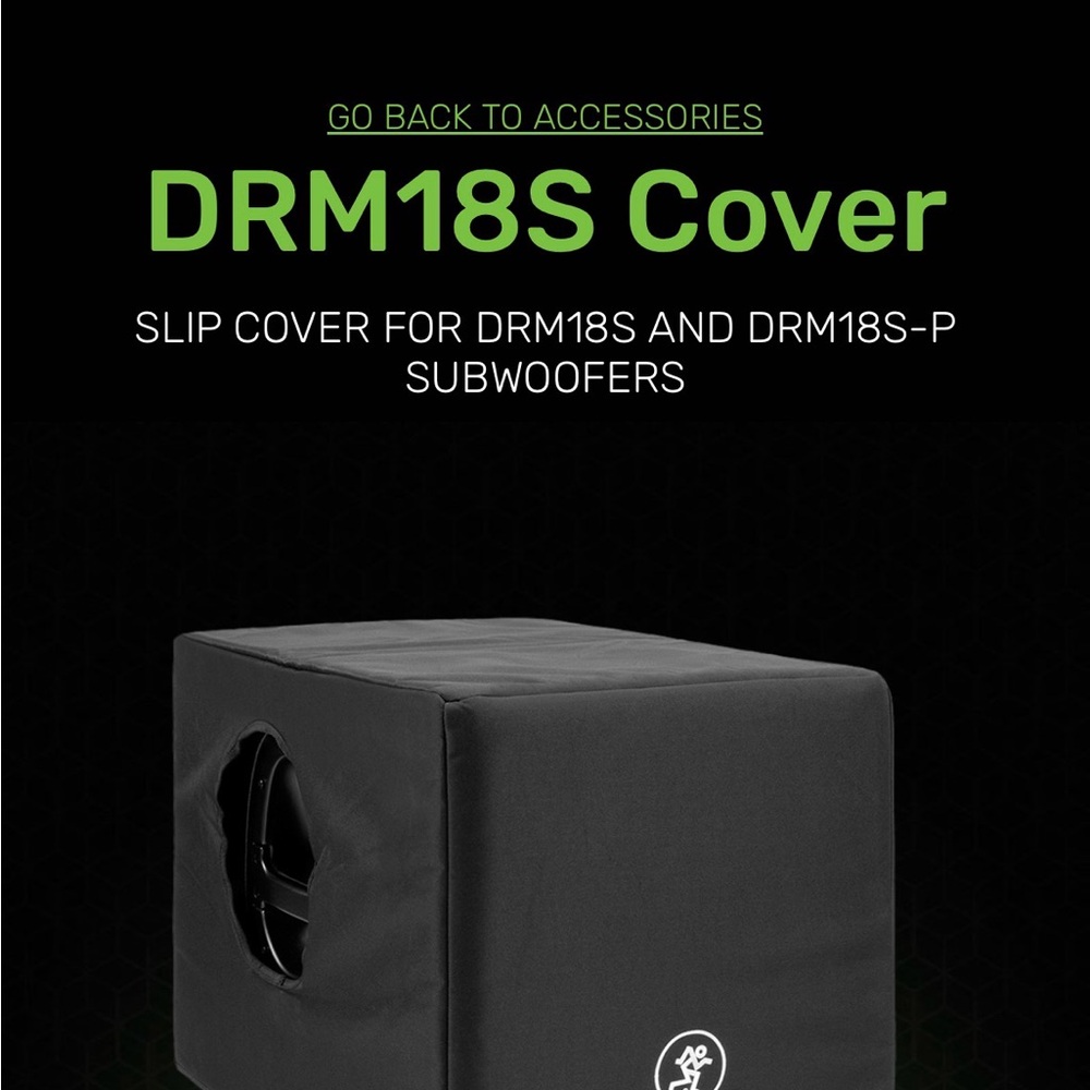 Mackie Black DRM18S Subwoofer Cover